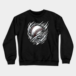 High-Speed Heater: Dynamic Baseball Swirl Tee Crewneck Sweatshirt